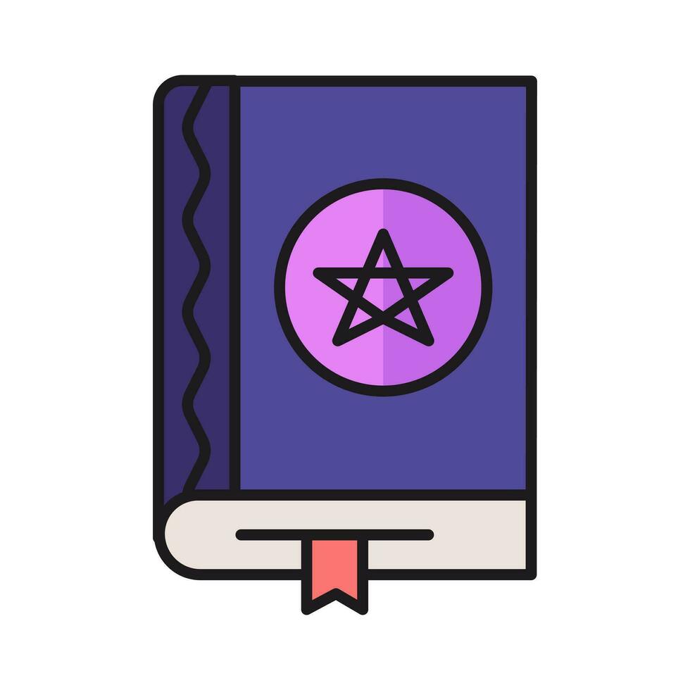 Magie Buch Symbol, buchstabieren Buch, Hexe, Halloween, auf Weiß Hintergrund Vektor Illustration