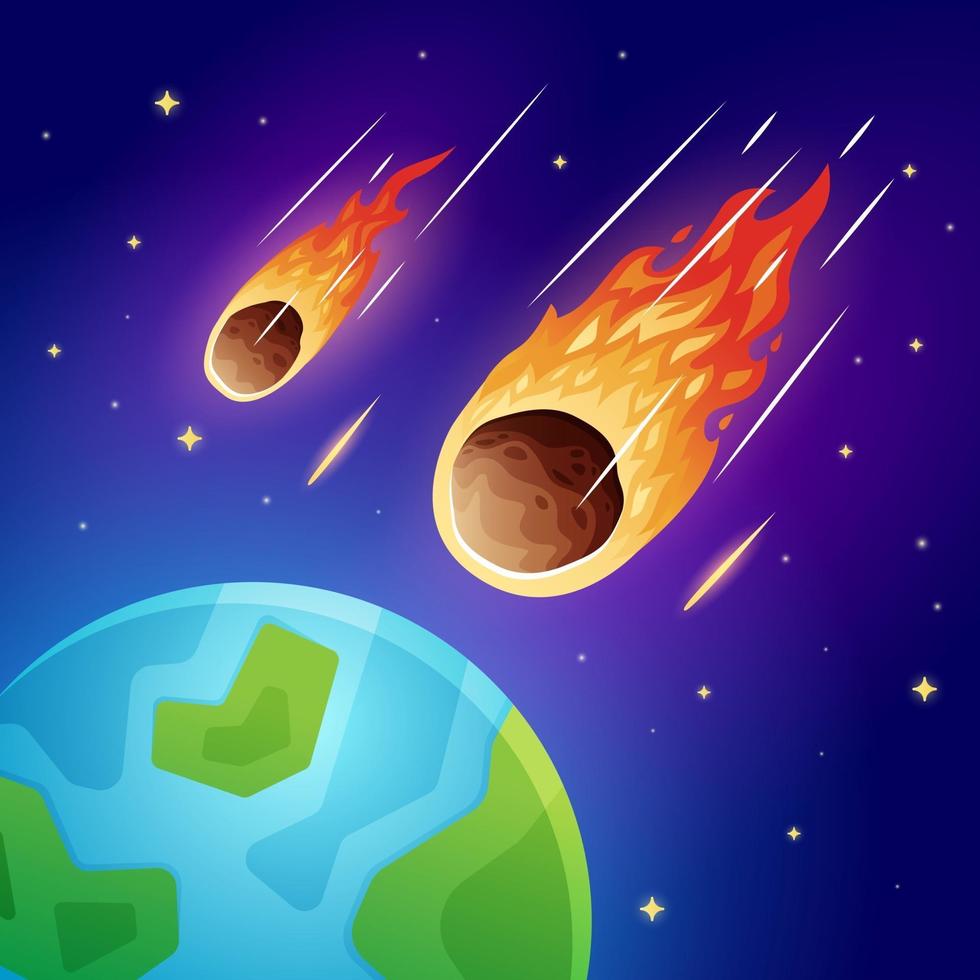 meteor som faller till jorden vektor