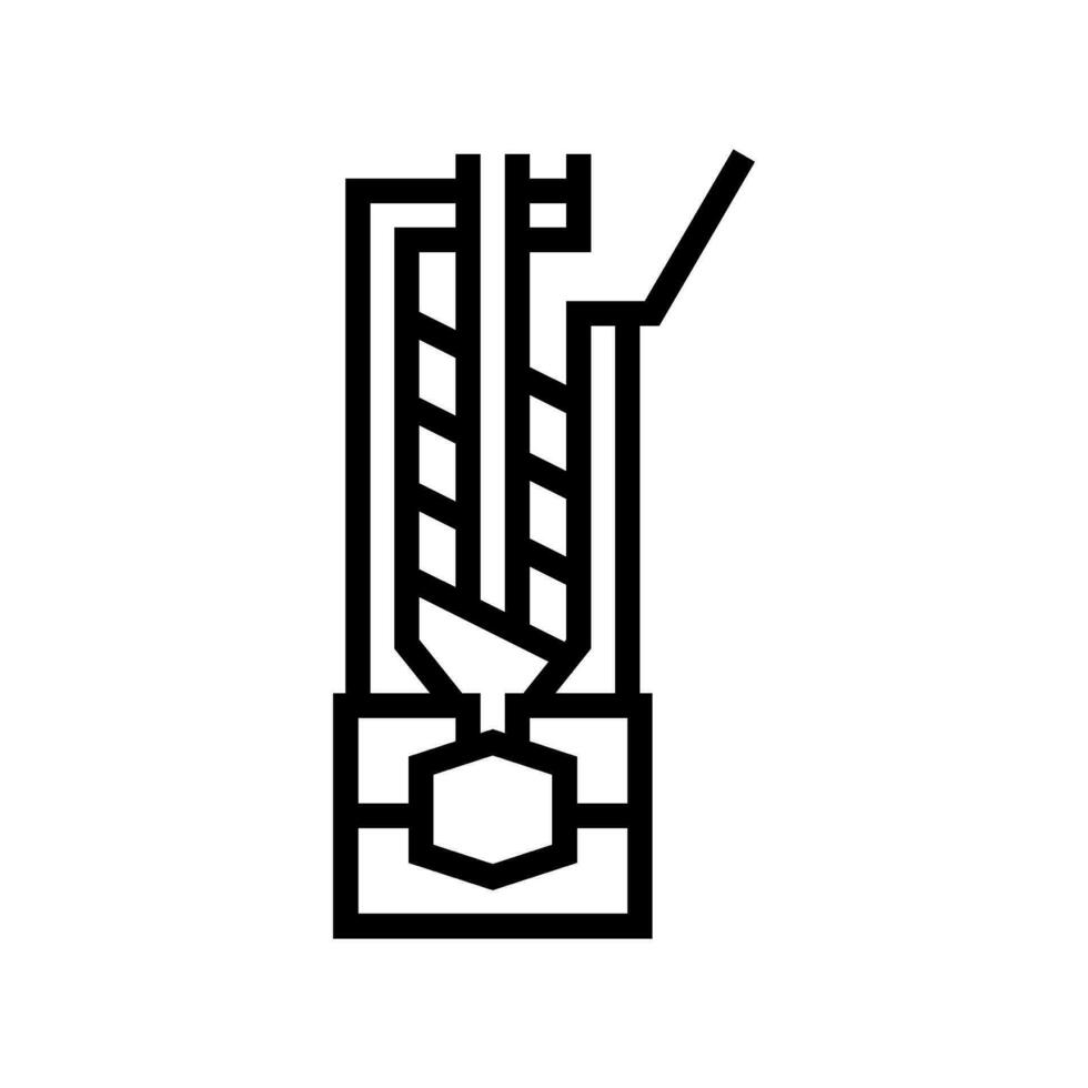 injektion gjutning material teknik linje ikon vektor illustration
