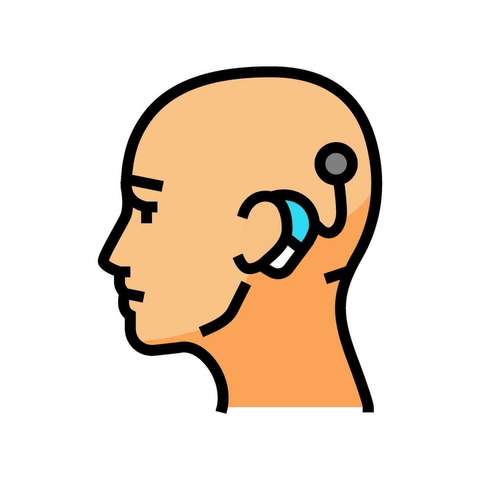 cochlear implantera audiologist läkare Färg ikon vektor illustration