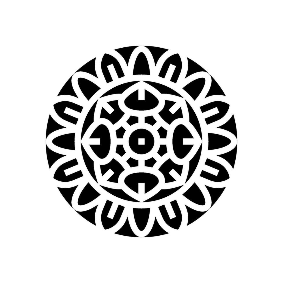 mandala buddhism glyf ikon vektor illustration