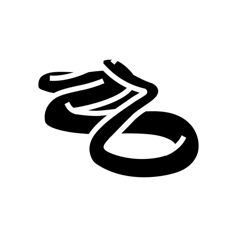 schwarz Mamba Tier Schlange Glyphe Symbol Vektor Illustration