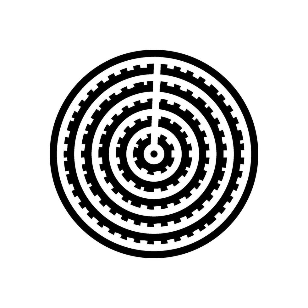 Feng Shui Kompass Taoismus Glyphe Symbol Vektor Illustration