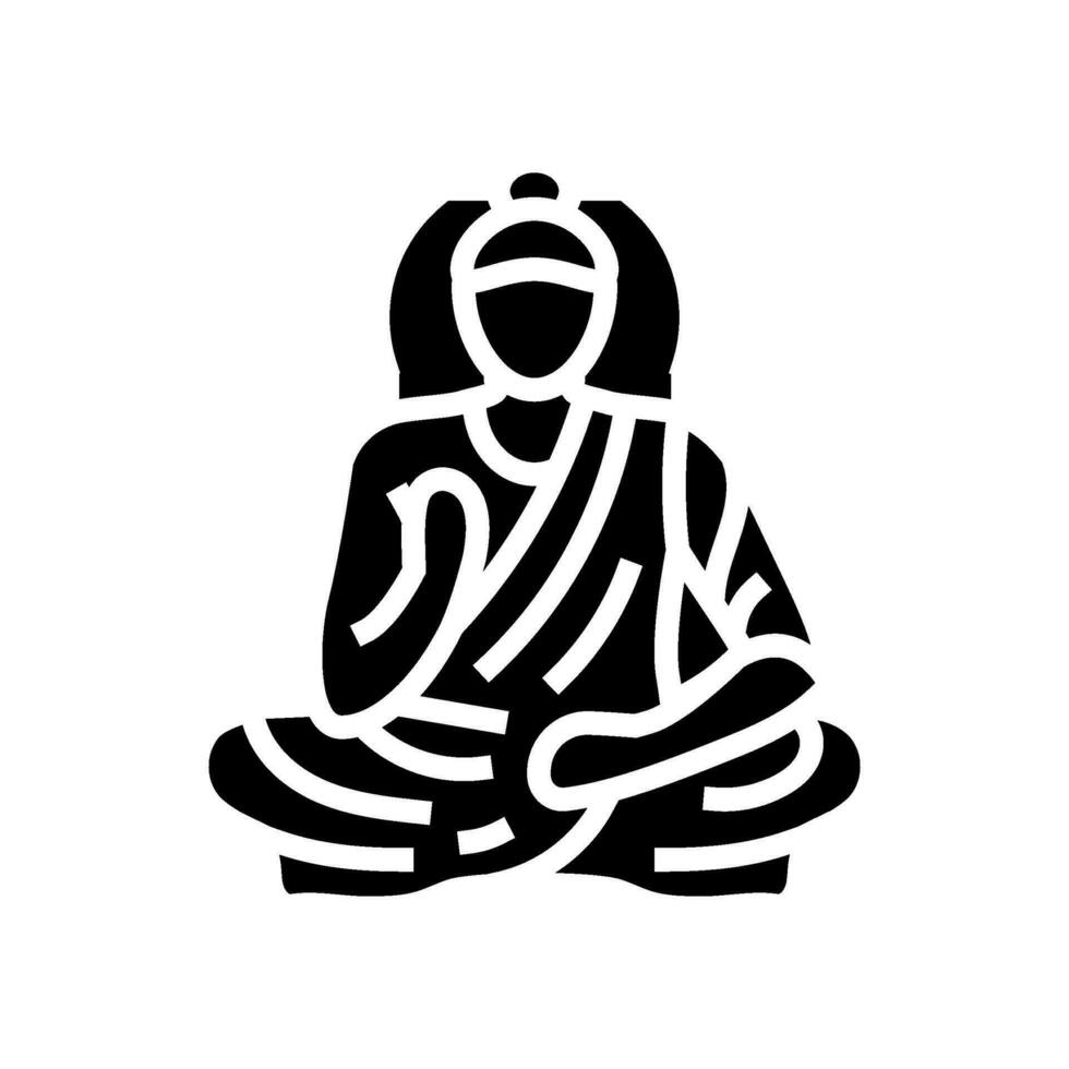 buddha siddhartha gautama glyf ikon vektor illustration