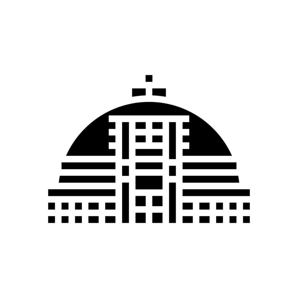 stupa Monument Buddhismus Glyphe Symbol Vektor Illustration