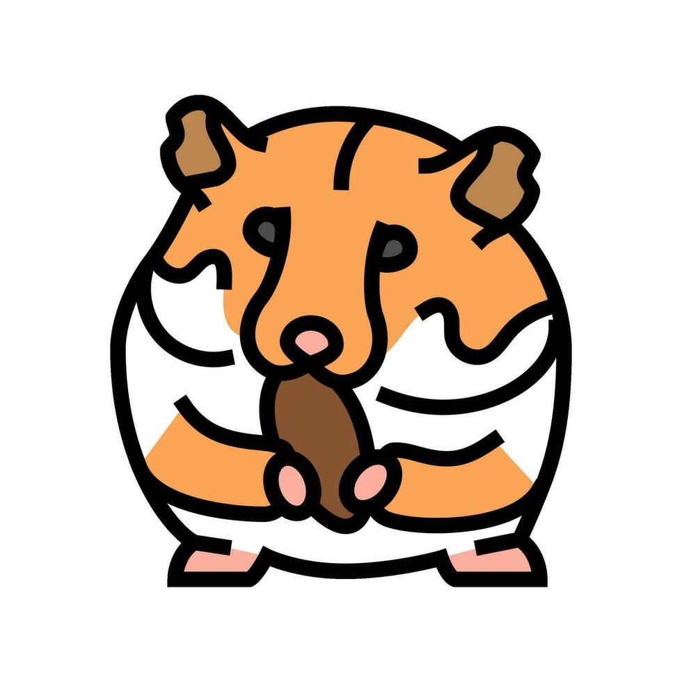 Hamster Essen Haustier Farbe Symbol Vektor Illustration