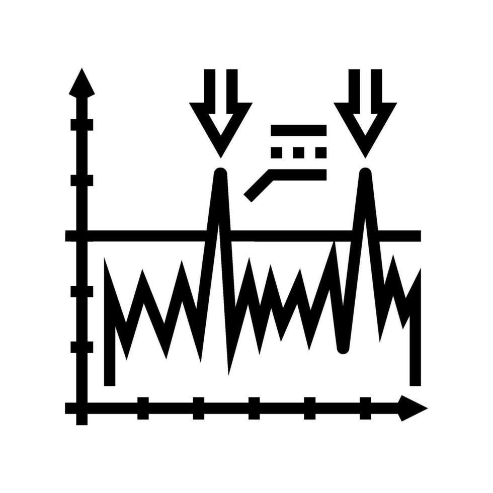 vibration analys mekanisk ingenjör linje ikon vektor illustration