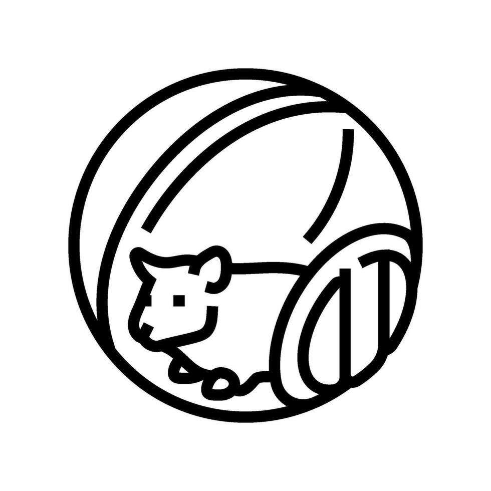 Hamster im Ball Haustier Linie Symbol Vektor Illustration