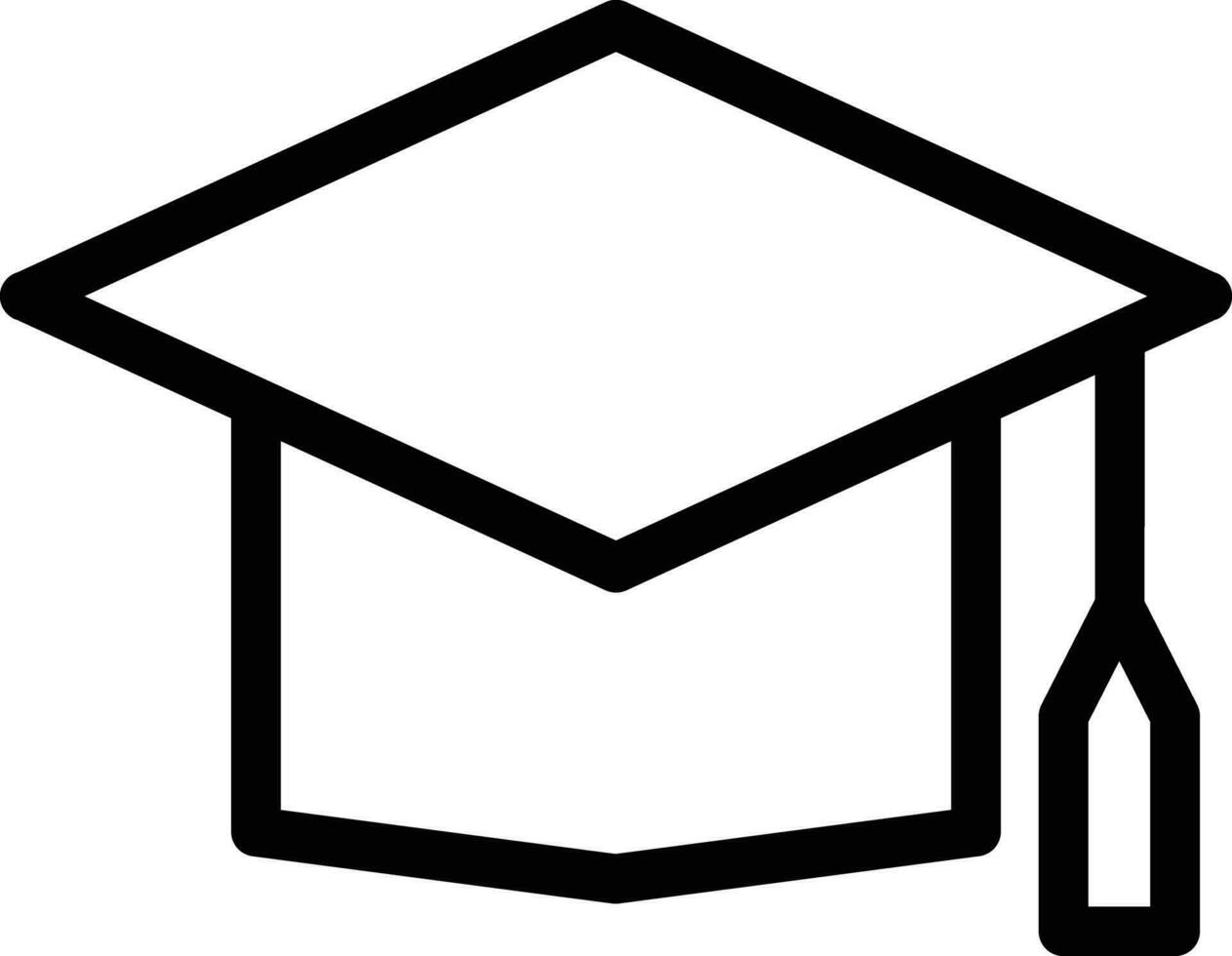 Linie Abschluss Deckel Symbol Vektor zum Bildung Apps und Websites . Schüler Deckel Symbol