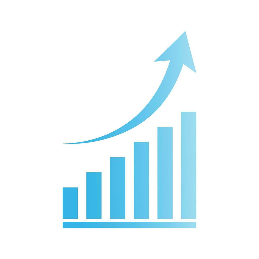 wachsend Graph Symbol Vektor im eben Stil. Geschäft Wachstum profitieren Symbol