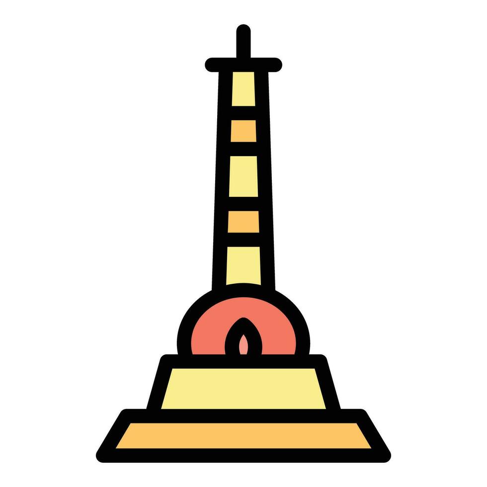 nepal stupa ikon vektor platt