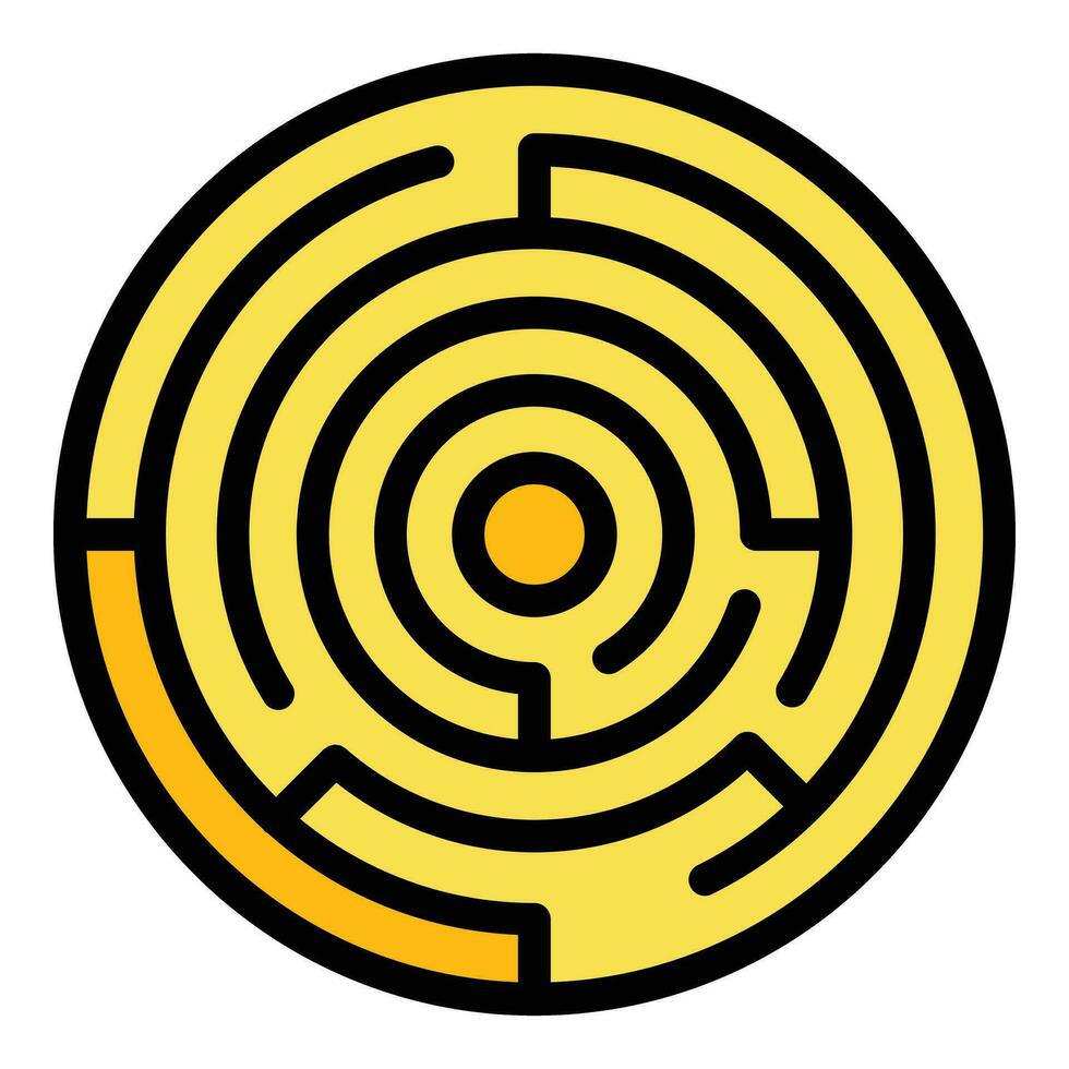 aten labyrint ikon vektor platt