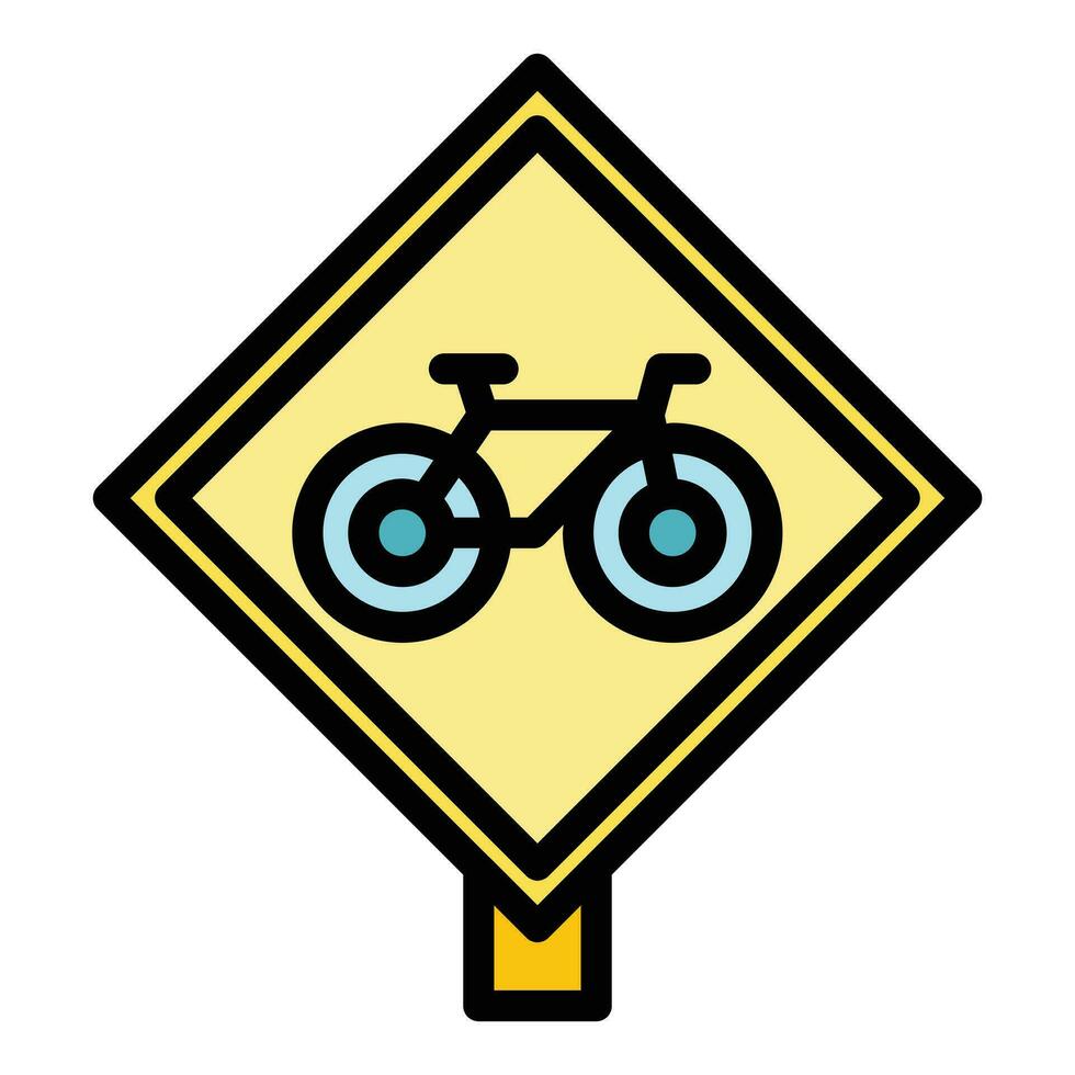 Fahrrad Miete Straße Zeichen Symbol Vektor eben