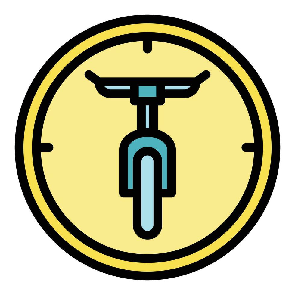 tid av hyra cykel ikon vektor platt