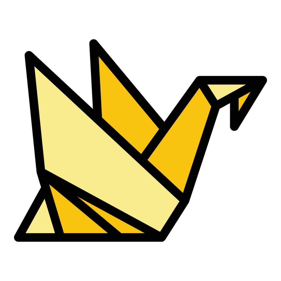 Zuhause Vogel Origami Symbol Vektor eben