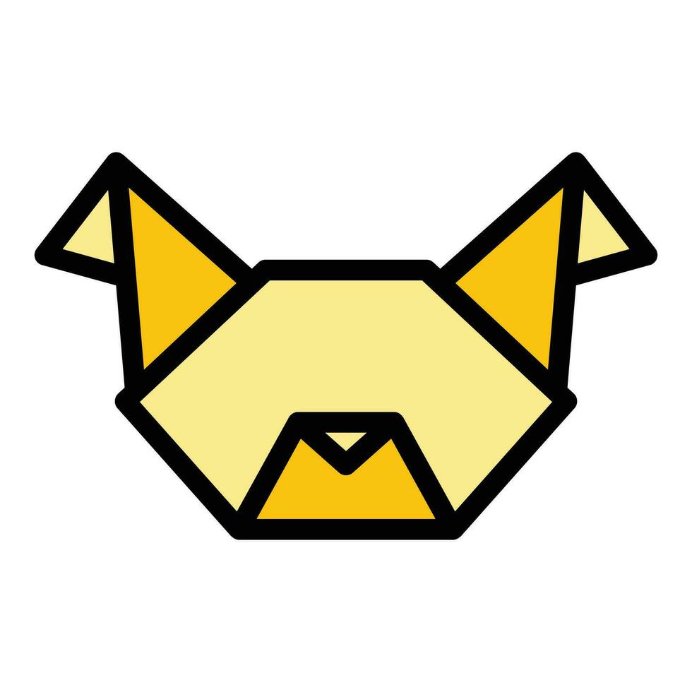 Origami Hund Gesicht Symbol Vektor eben
