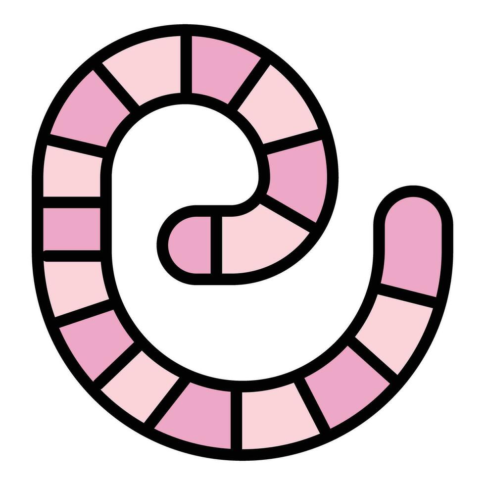 Spaß Wurm Symbol Vektor eben