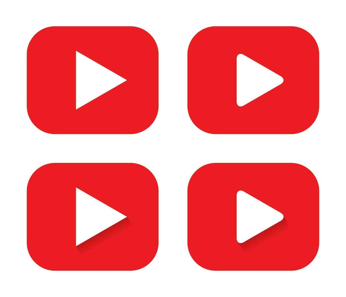 Youtube abspielen Taste Symbol Vektor im eben Stil. Video Streaming Spieler Anwendung Zeichen Symbol