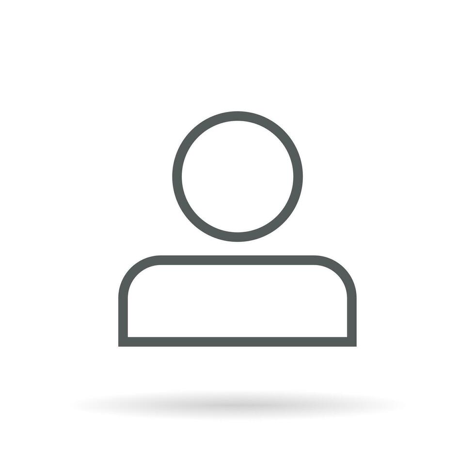 Standard Benutzerbild Profil Linie Symbol Vektor isoliert auf Weiß Hintergrund