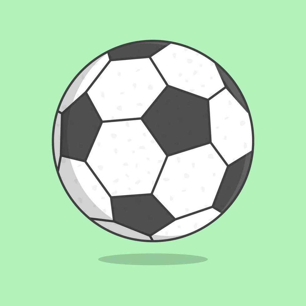 fotboll boll tecknad serie vektor illustration. fotboll boll platt ikon översikt
