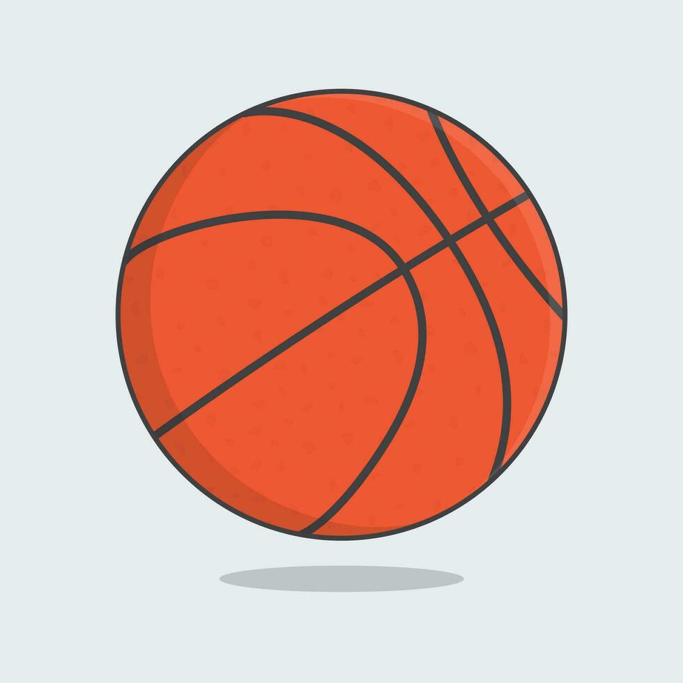 basketboll boll tecknad serie vektor illustration. basketboll logotyp platt ikon översikt