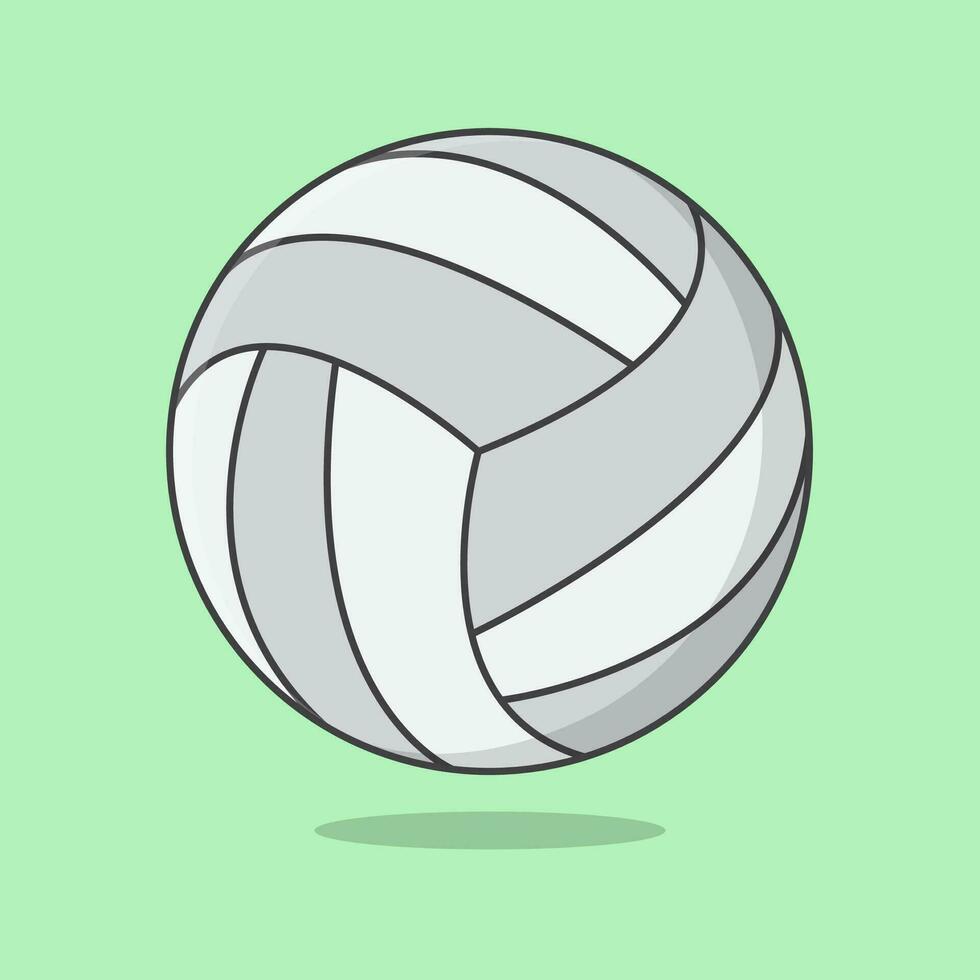 Volleyball Ball Karikatur Vektor Illustration. Volleyball eben Symbol Gliederung