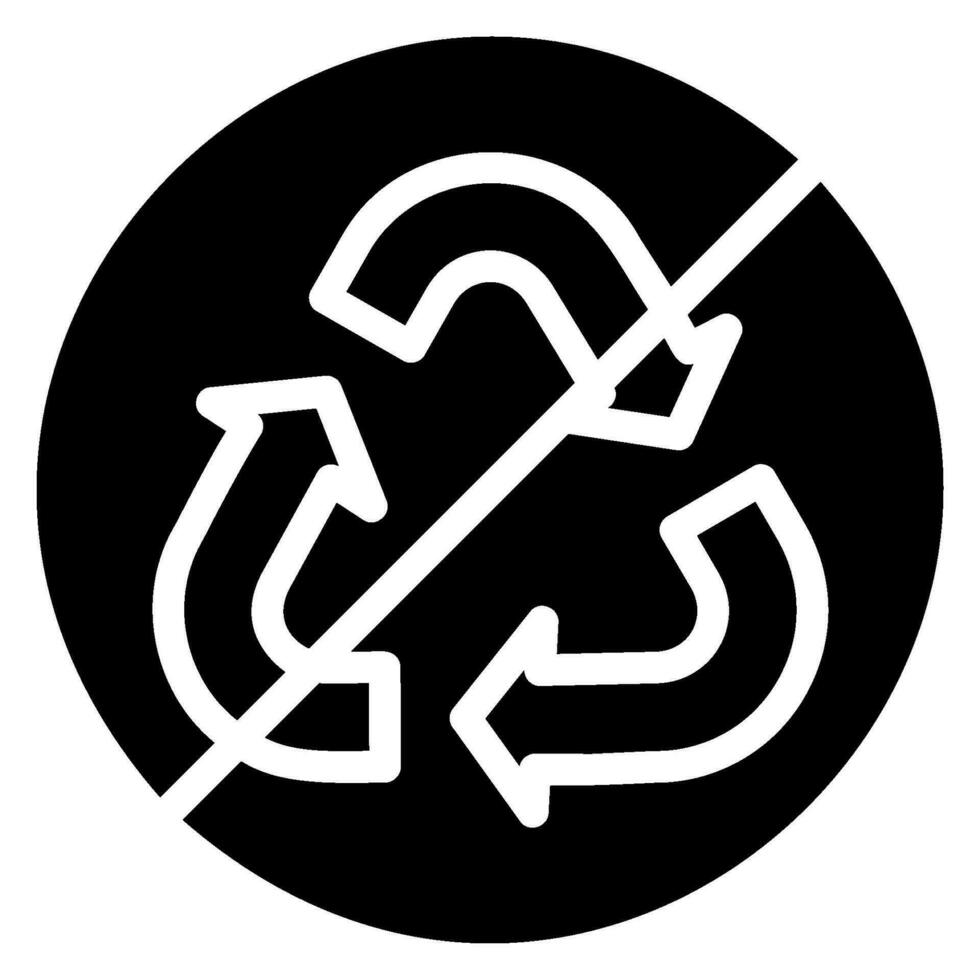 nicht recycelbar Glyphe Symbol vektor