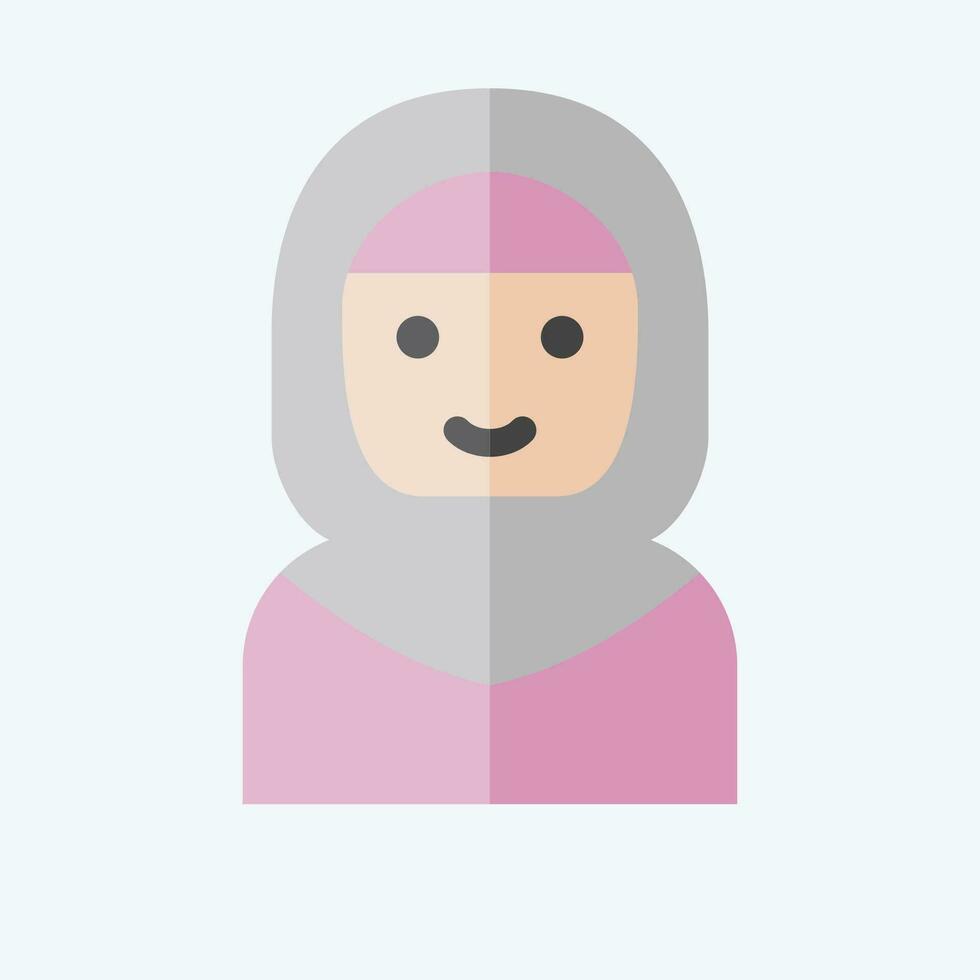 ikon arab kvinnor. relaterad till saudi arabien symbol. platt stil. enkel design redigerbar. enkel illustration vektor