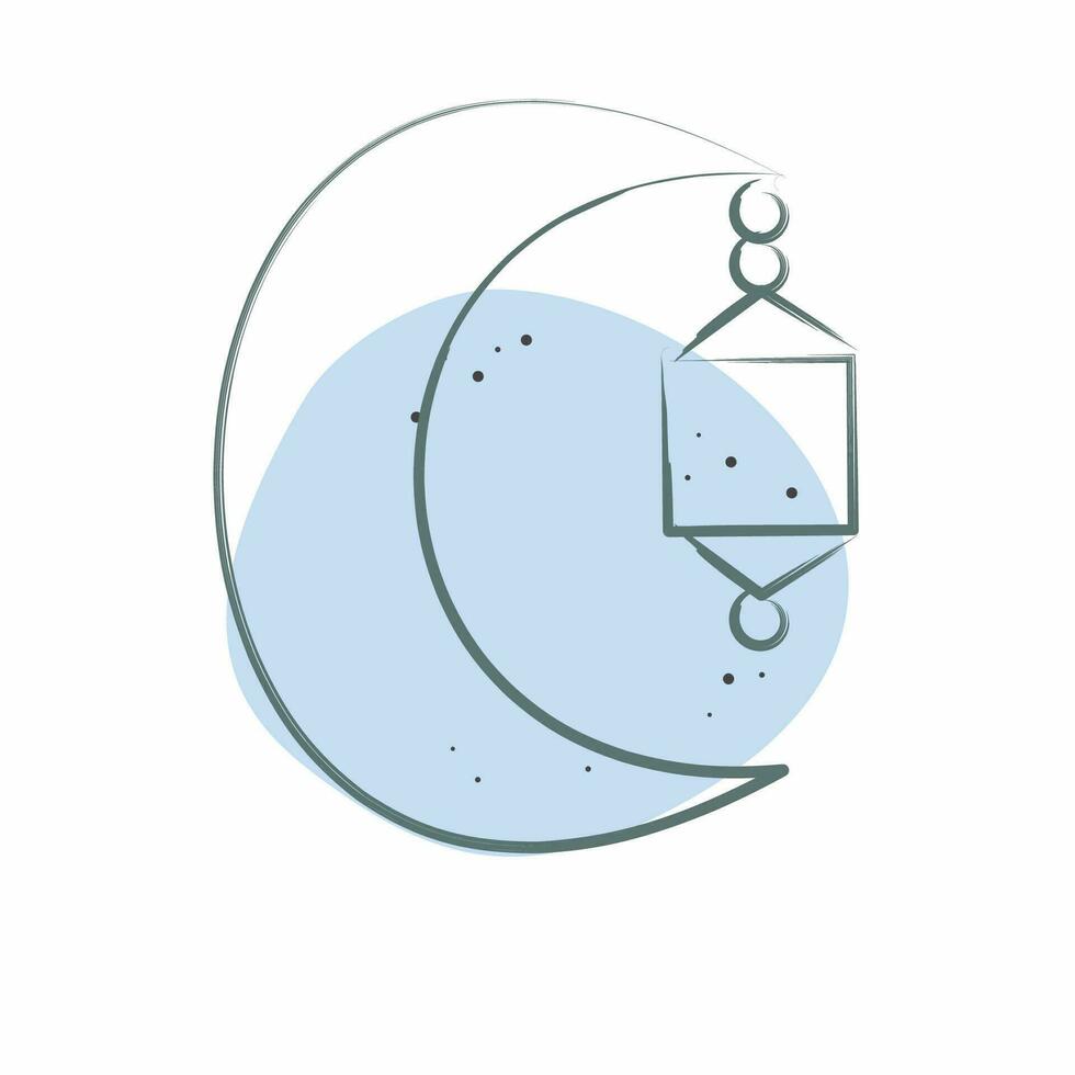 Symbol Halbmond Mond. verbunden zu Saudi Arabien Symbol. Farbe Stelle Stil. einfach Design editierbar. einfach Illustration vektor
