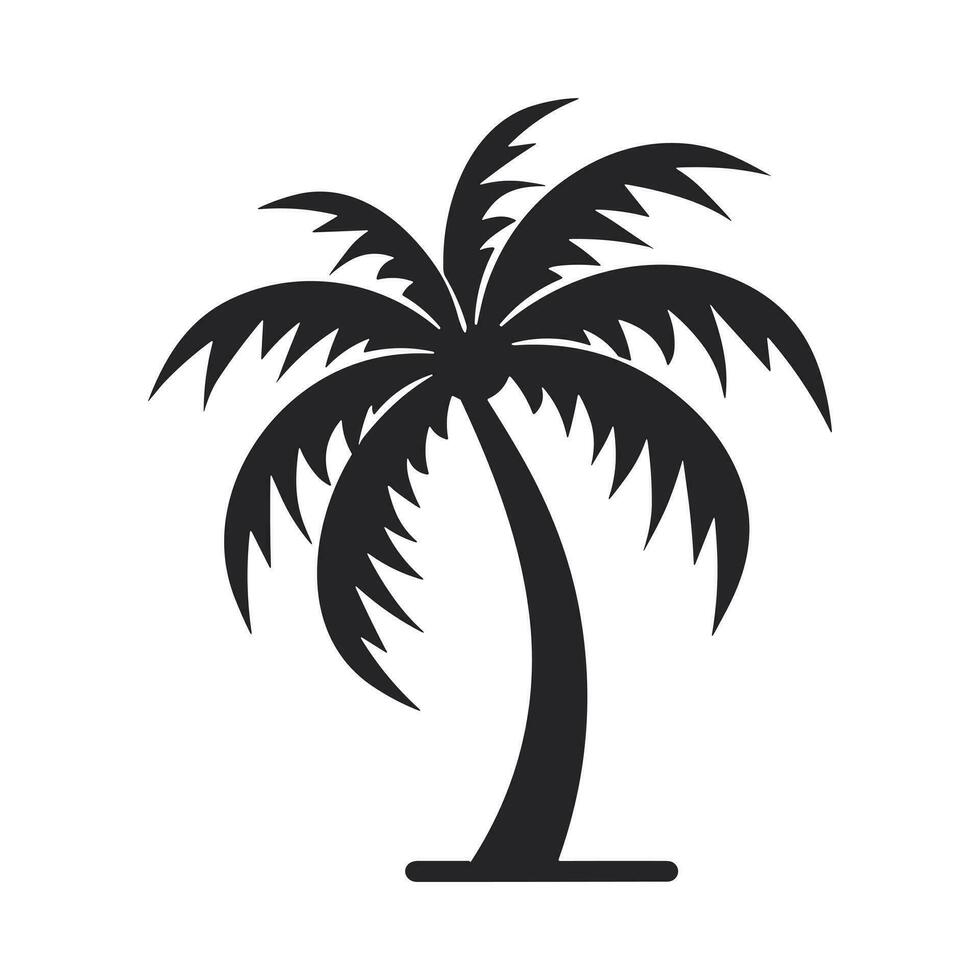 Palme Baum Symbol Vorlage Vektor Illustration, Palme Silhouette, Kokosnuss Palme Baum Symbol, einfach Stil, Design von Palme Bäume zum Plakate