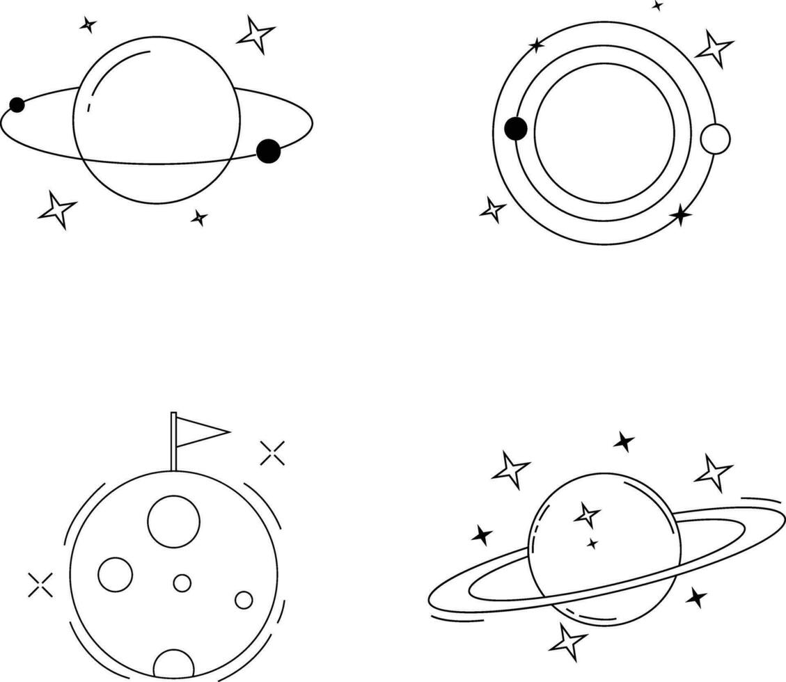 kosmisk årgång minimalistisk linje konst. vektor illustration