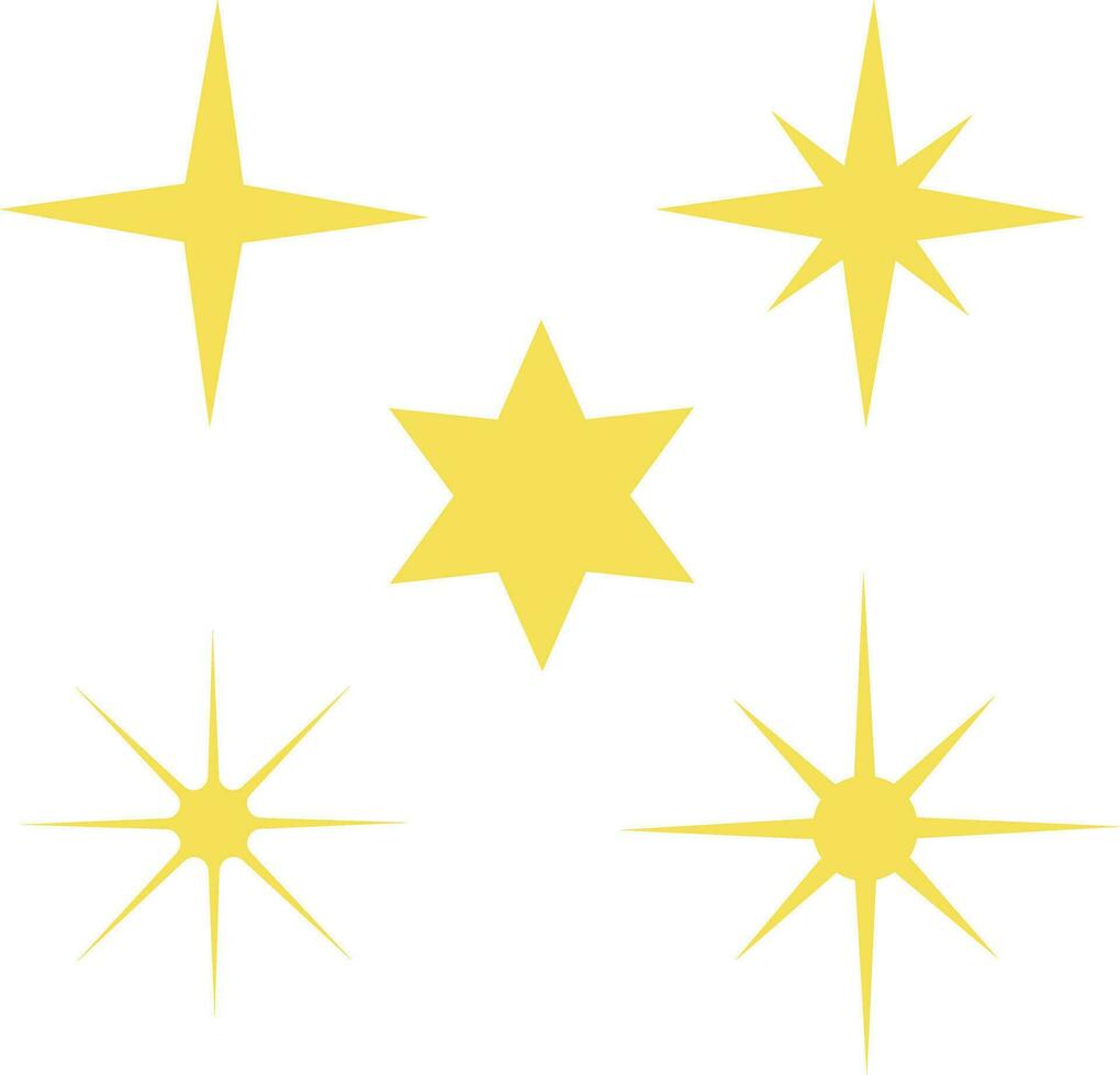 funkelnd Star Symbol Satz. eben Design. isoliert Vektor