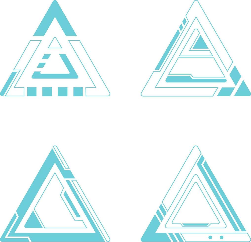 Dreieck futuristisch hud Schnittstelle Vektor. einfach Form. Vektor Illustration