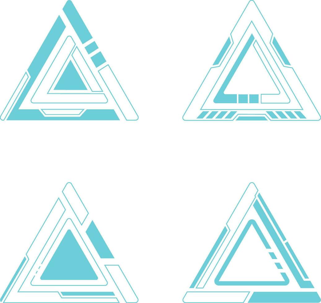 Dreieck futuristisch hud Schnittstelle Vektor. einfach Form. Vektor Illustration