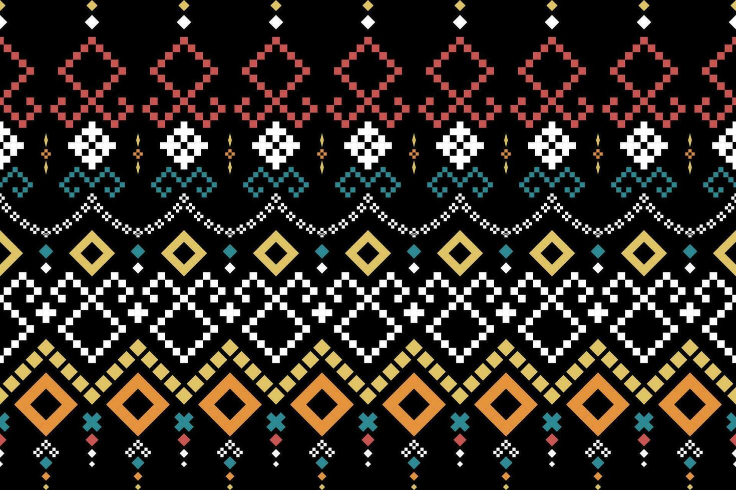 Kreuz Stich bunt geometrisch traditionell ethnisch Muster Ikat nahtlos Muster abstrakt Design zum Stoff drucken Stoff Kleid Teppich Vorhänge und Sarong aztekisch afrikanisch indisch indonesisch vektor