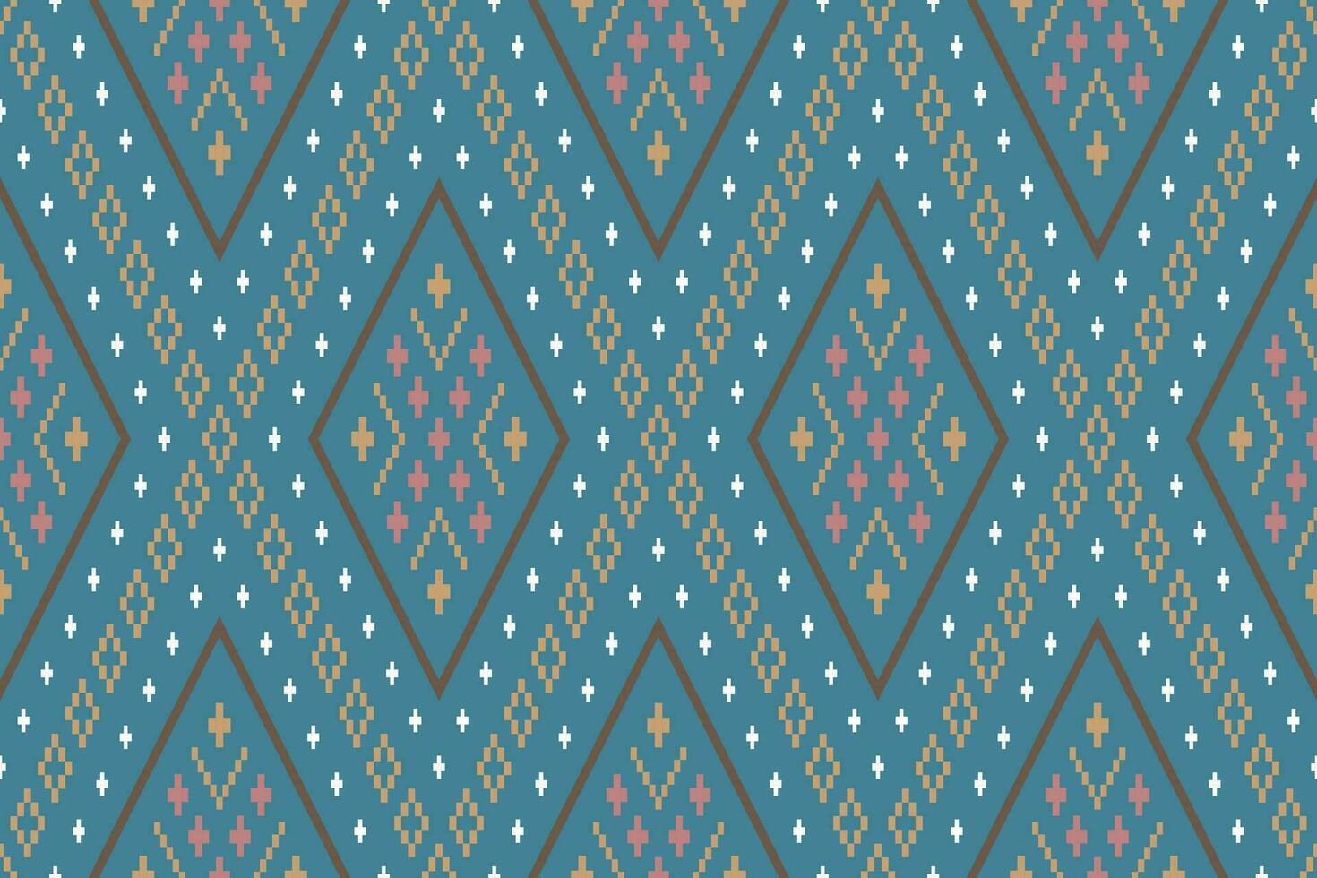 Indigo Marine Blau geometrisch traditionell ethnisch Muster Ikat nahtlos Muster Rand abstrakt Design zum Stoff drucken Stoff Kleid Teppich Vorhänge und Sarong aztekisch afrikanisch indisch indonesisch vektor