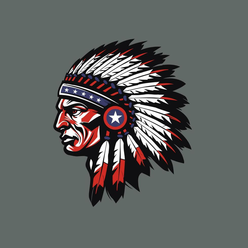 detta inföding amerikan logotyp, återges i vektor illustration, firar de rik kulturell arv och traditioner