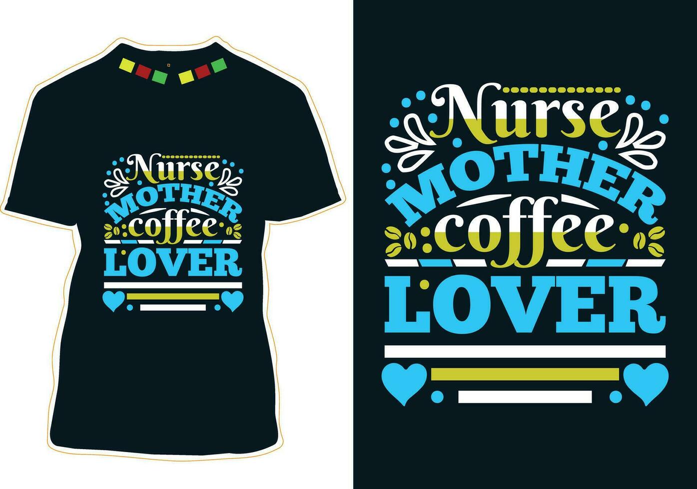 sjuksköterska mor kaffe älskare, internationell kaffe dag t-shirt design vektor