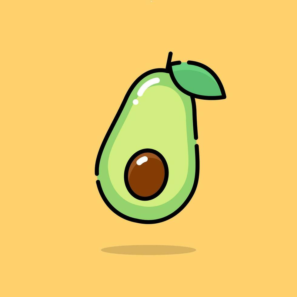 avokado frukt illustration i tecknad serie stil vektor