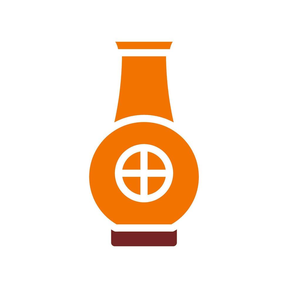 Krug Symbol solide Orange braun Farbe Chinesisch Neu Jahr Symbol perfekt. vektor
