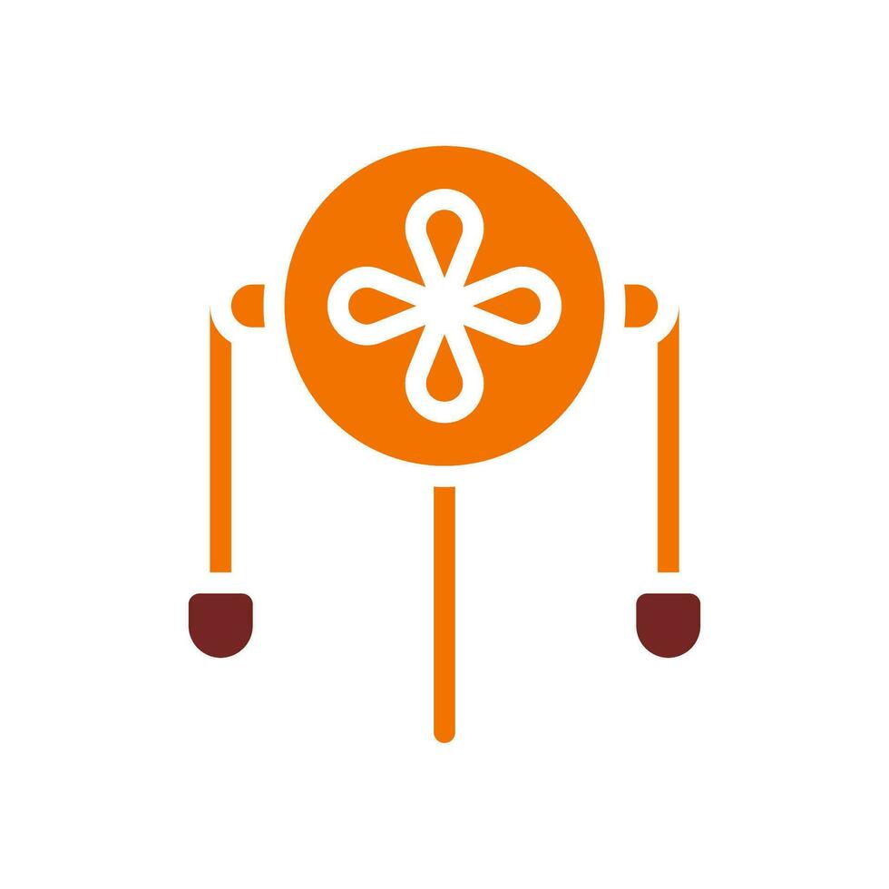 dekoration ikon fast orange brun Färg kinesisk ny år symbol perfekt. vektor