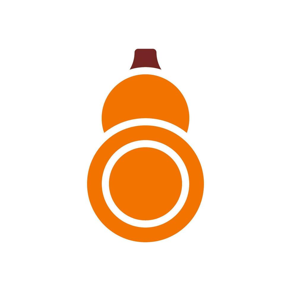 kalebass ikon fast orange brun Färg kinesisk ny år symbol perfekt. vektor