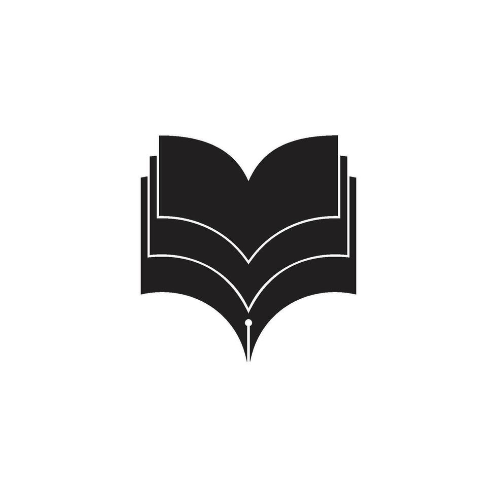 3d eben Buch geometrisch Design Bildung Logo Vektor
