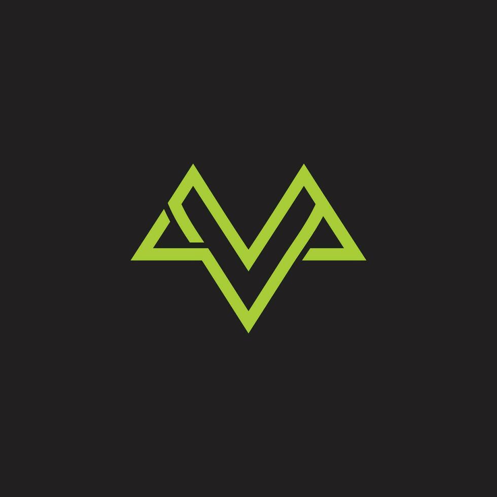 Brief mv einfach geometrisch Berg Dreieck Logo Vektor