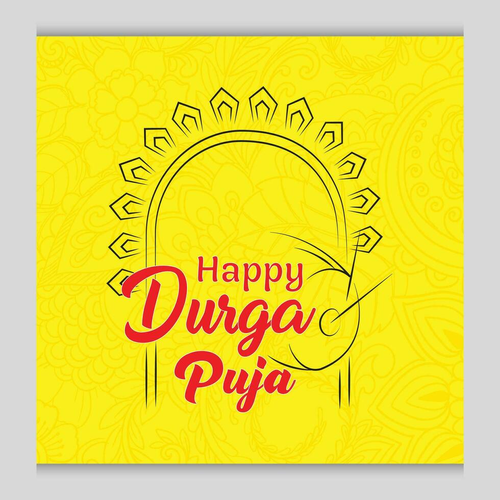 glücklich Durga Puja Festival Gruß Design Vorlage vektor