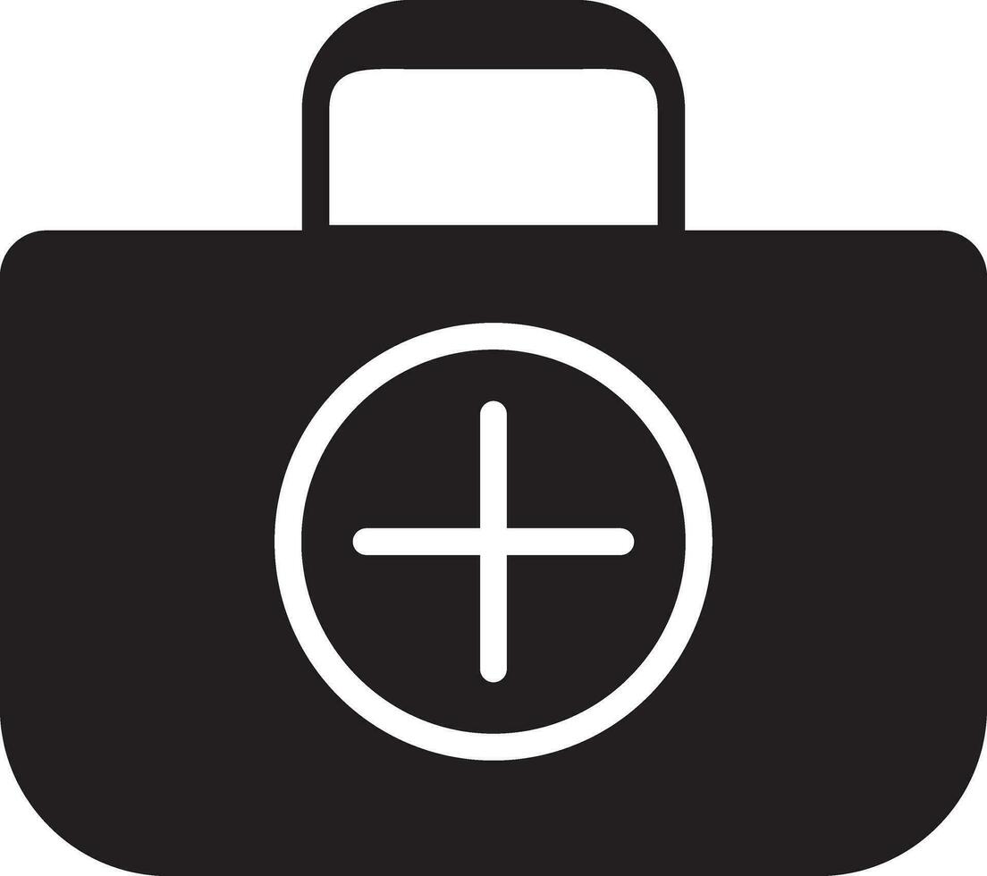 medizinisch Tasche Symbol, zuerst Hilfe Kit Symbol, Illustration auf Weiß Hintergrund vektor