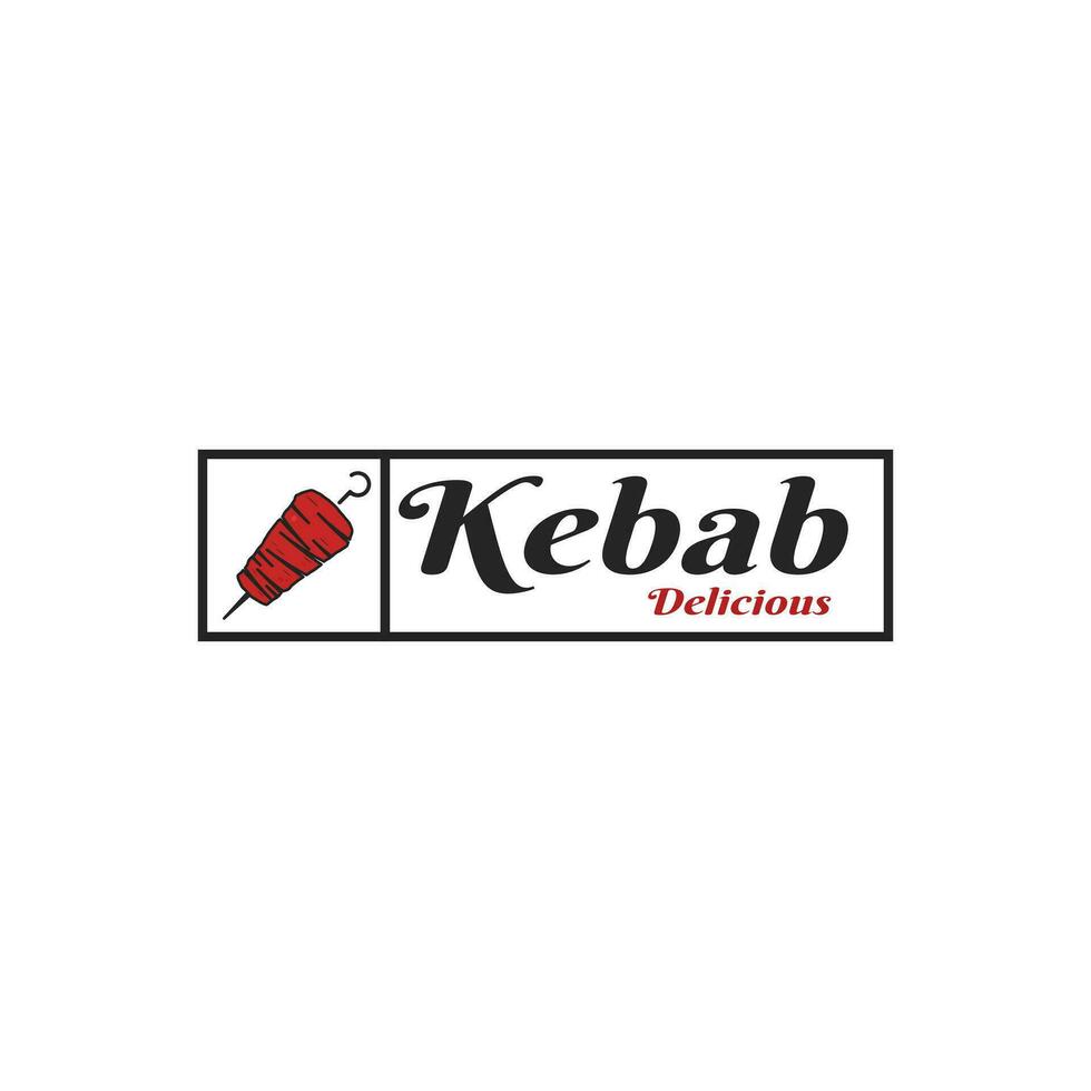 kebab logotyp design kreativ aning årgång retro stil vektor