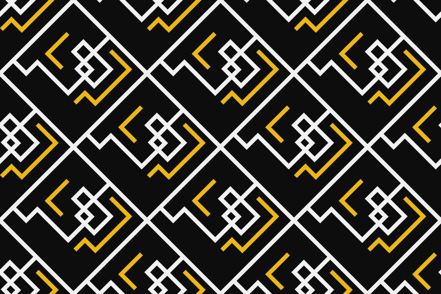 abstrakt geometrisk mönster med rader, romber en sömlös vektor bakgrund. blå svart och guld textur