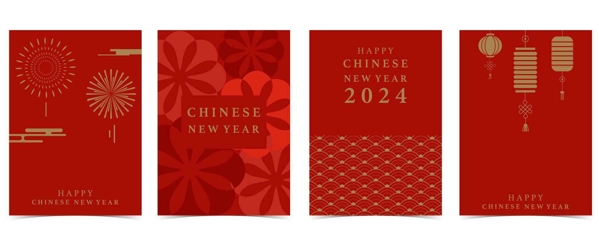 Gold rot Chinesisch Neu Jahr Hintergrund mit Laterne, Wolke.bearbeitbar Vektor Illustration zum Postkarte, A4 GrößeGold rot Chinesisch Neu Jahr Hintergrund mit Laterne, Wolke.