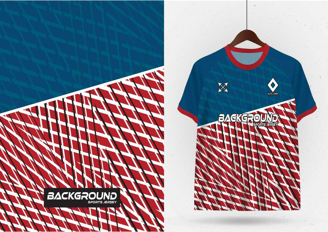 Fußball Jersey T-Shirt Design Vorlage Attrappe, Lehrmodell, Simulation zum Fußball Verein vektor